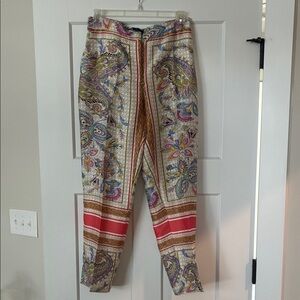 Zara Colorful Paisley Print Pants